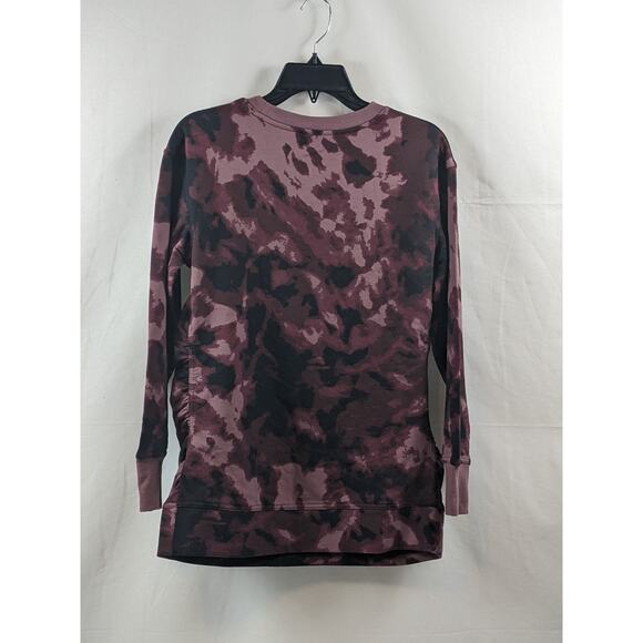 Match Back Maternity Sweatshirt S Ingrid & Isabel Burgundy Tie Dye Side Shirring - Picture 6 of 9